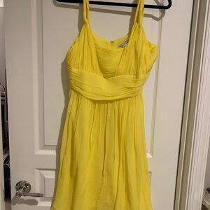 Banana Republic Yellow Sleeveless Silk Dress.